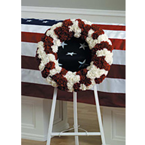 Red and White Patriotic Wreath