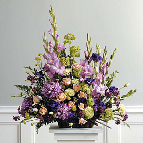 Purple, Peach and Green Traditional Arrangement